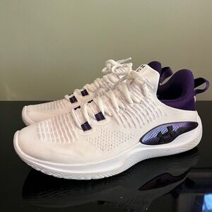 Under Armour Flow Dynamic Sneakers Workout Running Women Size 9 White Purple
